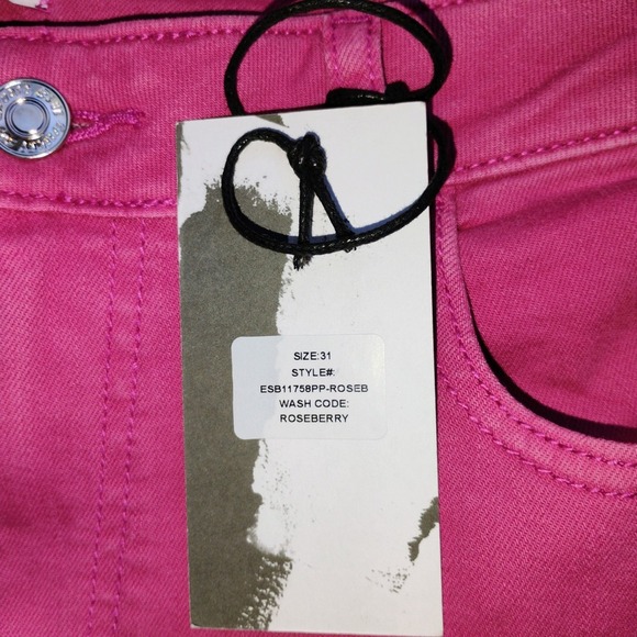 Studio Blue Womens Cropped Flare Jeans Size 31 Roseberry Pink Raw Hem 2x30 - Picture 5 of 5